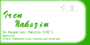 iren makszim business card